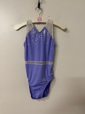 GK Purple and White Sparkle Gymnastics Leotard
